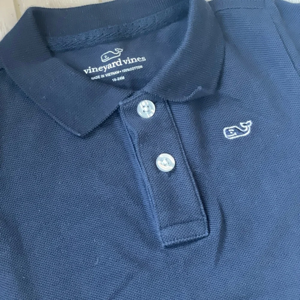 Vineyard Vines Boys' Heritage Pique Polo Navy Blue Size 18 24 Months - Picture 6 of 8